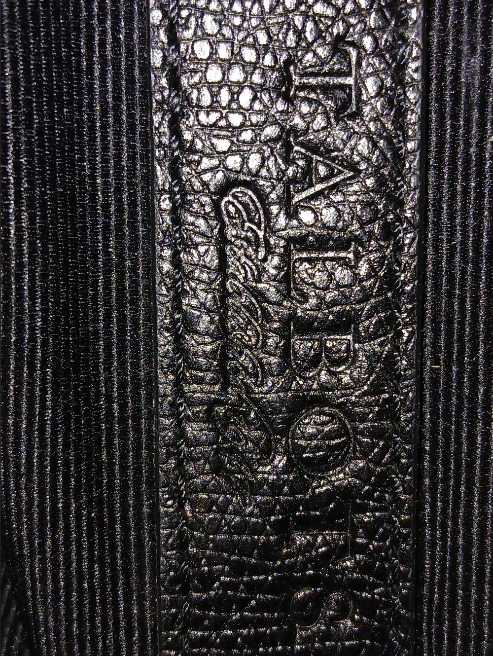 Talbots Classic Black Leather Tassel Hand Bag.    FF#405